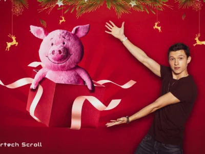 For Marks & Spencerâ€™s Christmas campaign, Tom Holland *far from home* takes on role of Percy Pig